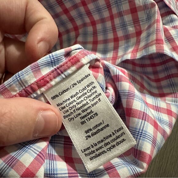Vineyard Vines‎ White, Pink, & Blue Plaid Button Down Tucker Shirt Size L - Picture 6 of 10